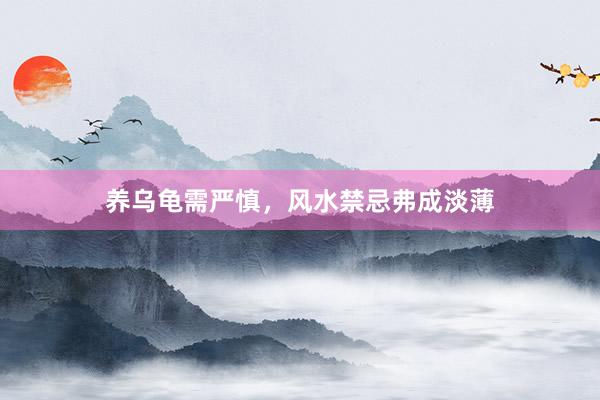 养乌龟需严慎，风水禁忌弗成淡薄
